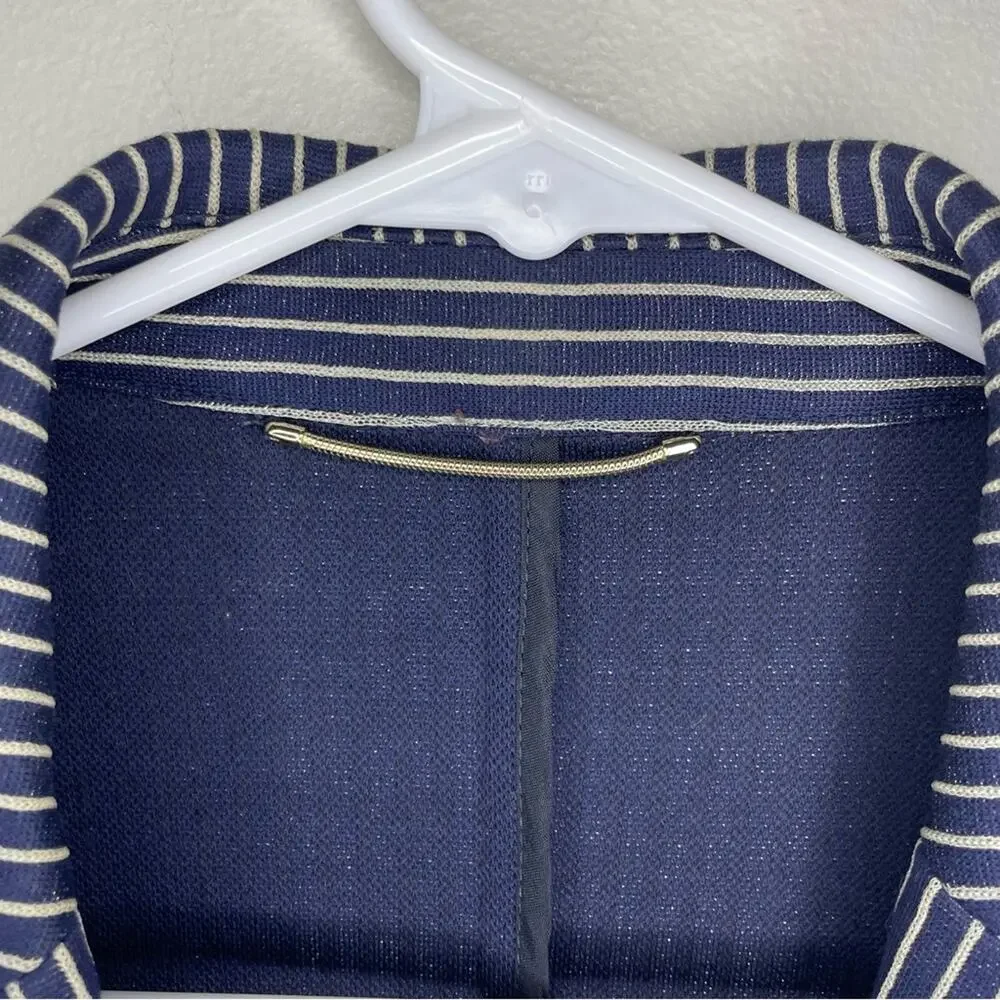 Les Copains Navy Stripe One Button Blazer Size 46 (M)